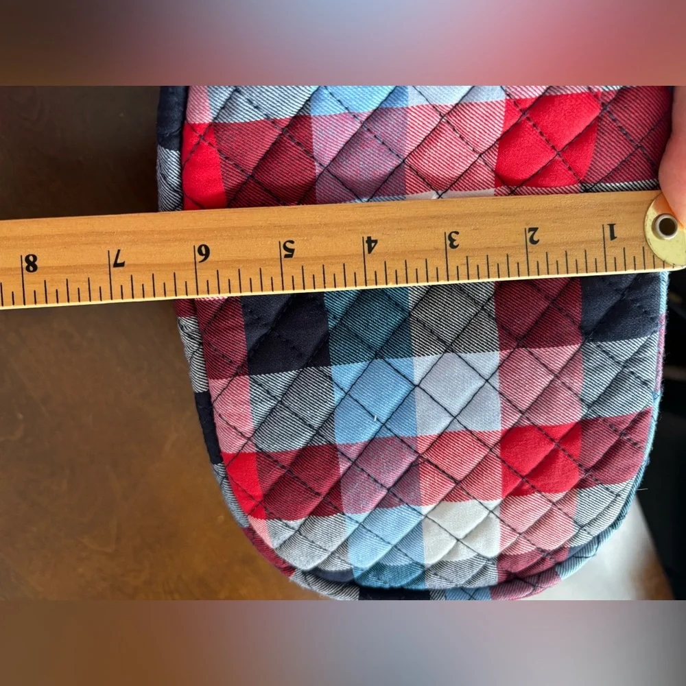Vera Bradley Patriotic Plaid Bucket Crossbody Bag Quilted Adjustable Retired - Picture 11 of 12